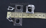 Earrings Black topaz Sterling silver 925 Armenian Spirit