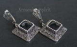 Earrings Black topaz Sterling silver 925 Armenian Spirit