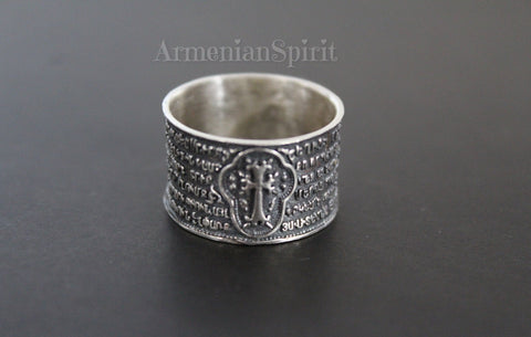 Men Ring cross Prayer Sterling Silver 925