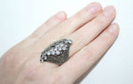 Ring white zircon Sterling silver 925