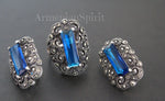 Earrings blue topaz Sterling silver 925 Armenian Spirit