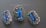 Earrings blue topaz Sterling silver 925 Armenian Spirit