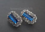 Earrings blue topaz Sterling silver 925 Armenian Spirit