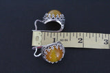 Silver 925 Earrings Ring Yellow agate