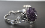 As you know, Armenian jewelers are able to create silver jewelry that is unique in its kind and has no repetitions. Pay attention to this 925 sterling silver bracelet with natural druse amethyst crystal gemstone. The bracelet is completely made by hand and not a single pattern is repeated. Moreover, this bracelet is the only one of its kind. We make jewelry to order and every new bracelet made by a jeweler is not repeated.