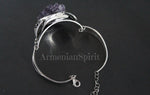 cuff bracelet silver with druse gemstone