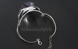 cuff bracelet silver with druse gemstone