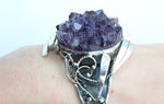 Add some "spirit" to your jewelry collection with this artisan-designed Armenian bracelet. Featuring a stunning drusy amethyst gemstone and crafted from high-quality sterling silver, this purple gemstone cuff bracelet is perfect for any women looking to make a bold and unique statement.