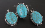 Earrings silver 925 jewelry blue turquoise Armenian Spirit