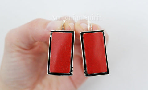 Sterling silver 925 real coral Earrings