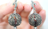 SET Sterling Silver earrings 925 Pomegranate