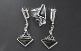 Goth jewelry for womna silver earrings and ring