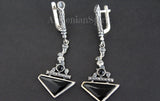 Earrings sterling silver 925 onyx Armenian Spirit