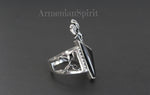 Earrings sterling silver 925 onyx Armenian Spirit