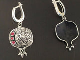 Pomegranate earrings English lock made of sterling silver 925