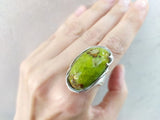 Ring Silver 925 salad green agate