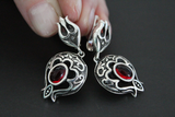 Pomegranate earrings silver 925 red garnet