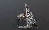 triangle tribal ring simple design sterling silver 