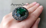 Earrings Silver 925 green topaz Armenian Spirit