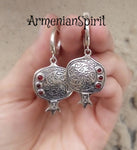 Pomegranate earrings with English lock made of sterling silver 925 or other precious metals.