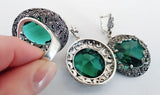 Buy for wife emerald jewellery handmade luzury vintage inspired.
