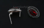 Earrings red stone, marcasite jewelry